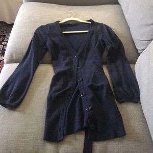 BCBG angora/wool blend gathered cardigan (S)